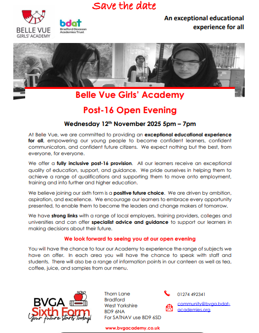 Sixth Form save the Date 2025